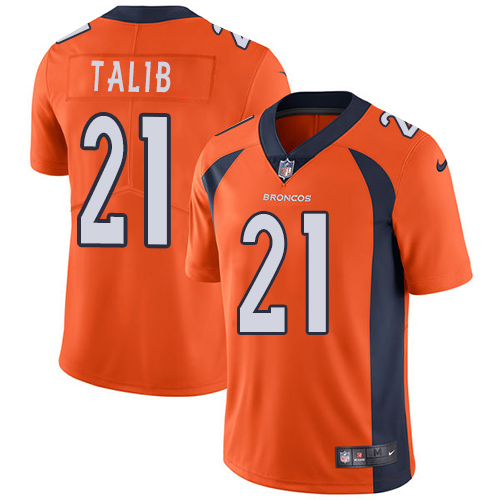Nike Broncos #21 Aqib Talib Orange Team Color Men's Stitched NFL Vapor Untouchable Limited Jersey - Click Image to Close